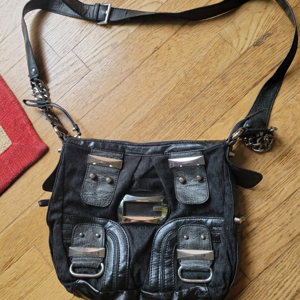 Guess Cross Body Bag Black/Silver